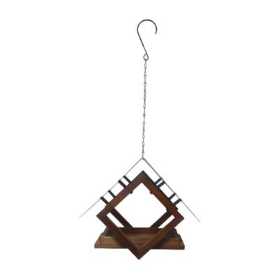 Bucolic Outdoor Bird Feeder With Open Design To Attract Multiple Species Natural Wood And Metal Yard Ornaments