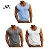 Men Sleeveless Hooded Sweatshirt Men's Tank Top Solid Color T-shirt Fitness Singlet Muscle Line Display Bodybuilding Vest Tee for Sports Gym