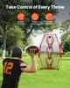 203.2 X 101.6mm Football Trainer Throwing Net, Training Throwing Target Practice Net with 3 Target Pockets, Knotless Net Includes Bow Frame and