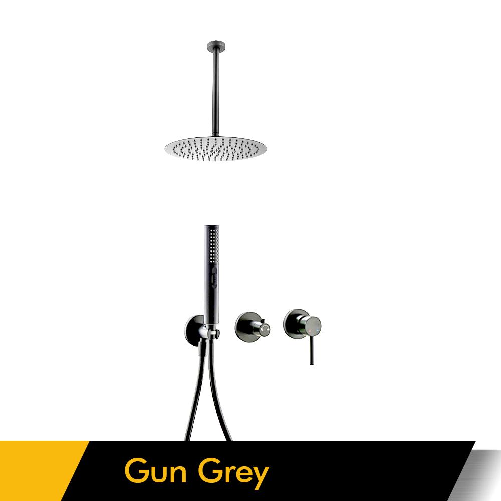 Matte Black Shower Faucet 8-16'' Shower Head Bathroom Recessed  Shower Tap Ceiling Arm Shower Mixer Wall Mounted Concealed Valve