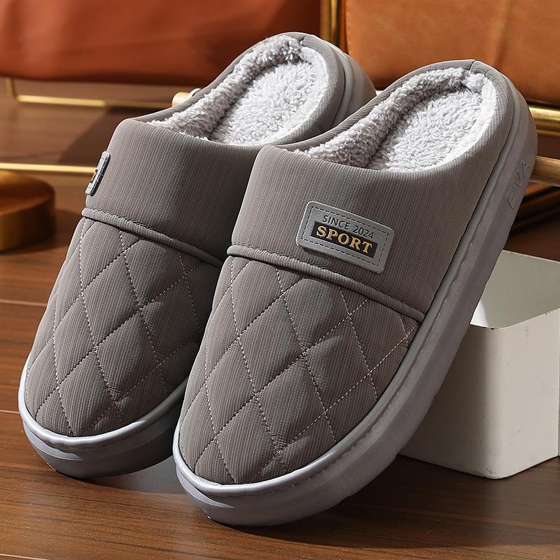 Men's Waterproof Cotton Slippers - 2026 Winter Style, Anti-Slip Indoor, Warm for Couples, Autumn/Winter Collection
