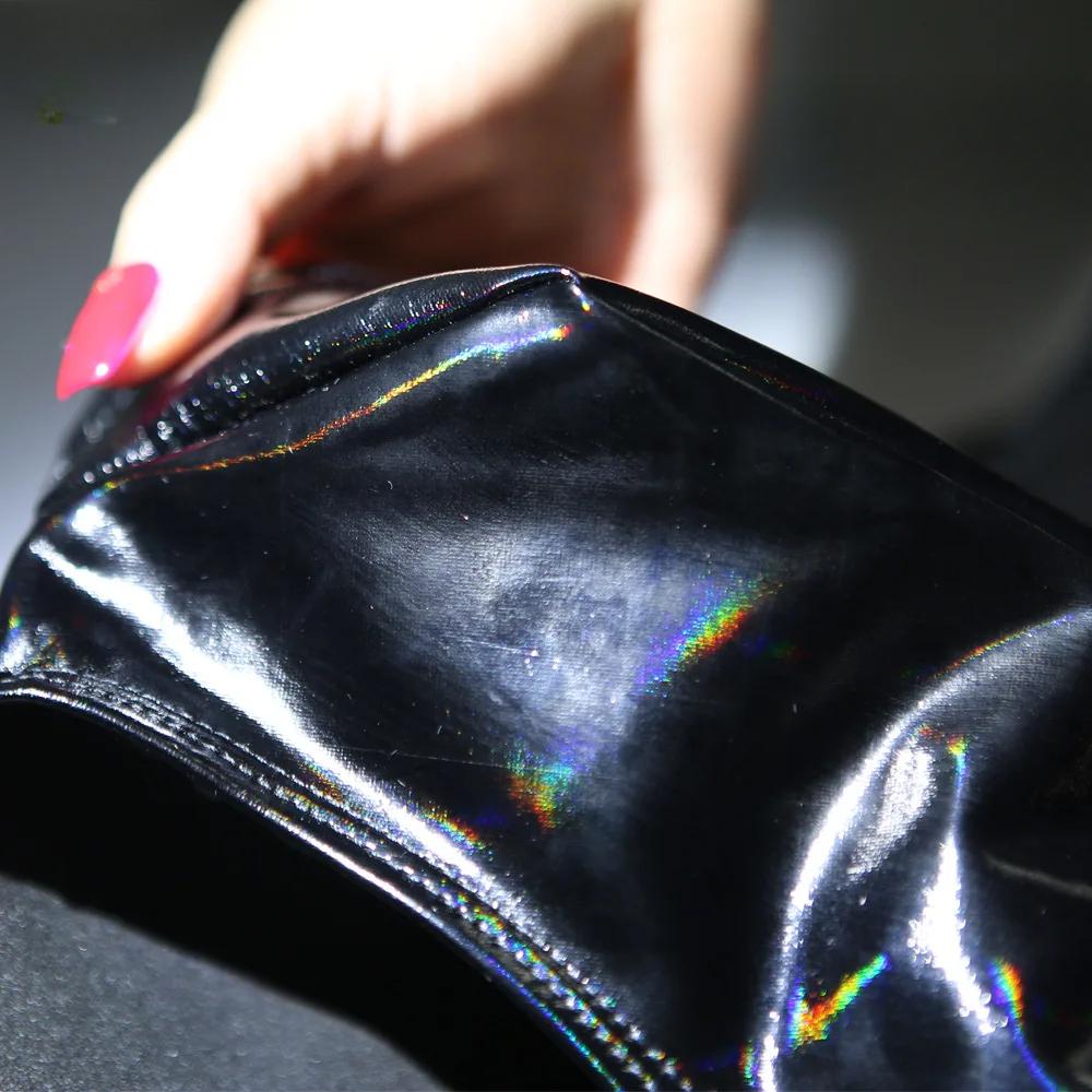 Erotic Men Sexy Faux Leather Customized Separation Shorts T Crotch Summer Colorful Black Stylish