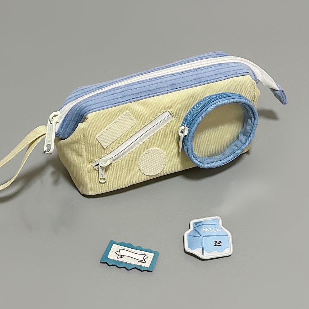 

Пенал большой вместимости однотонный простой на молнии сумка для канцелярских принадлежностей офисные школьные принадлежности жёлтый