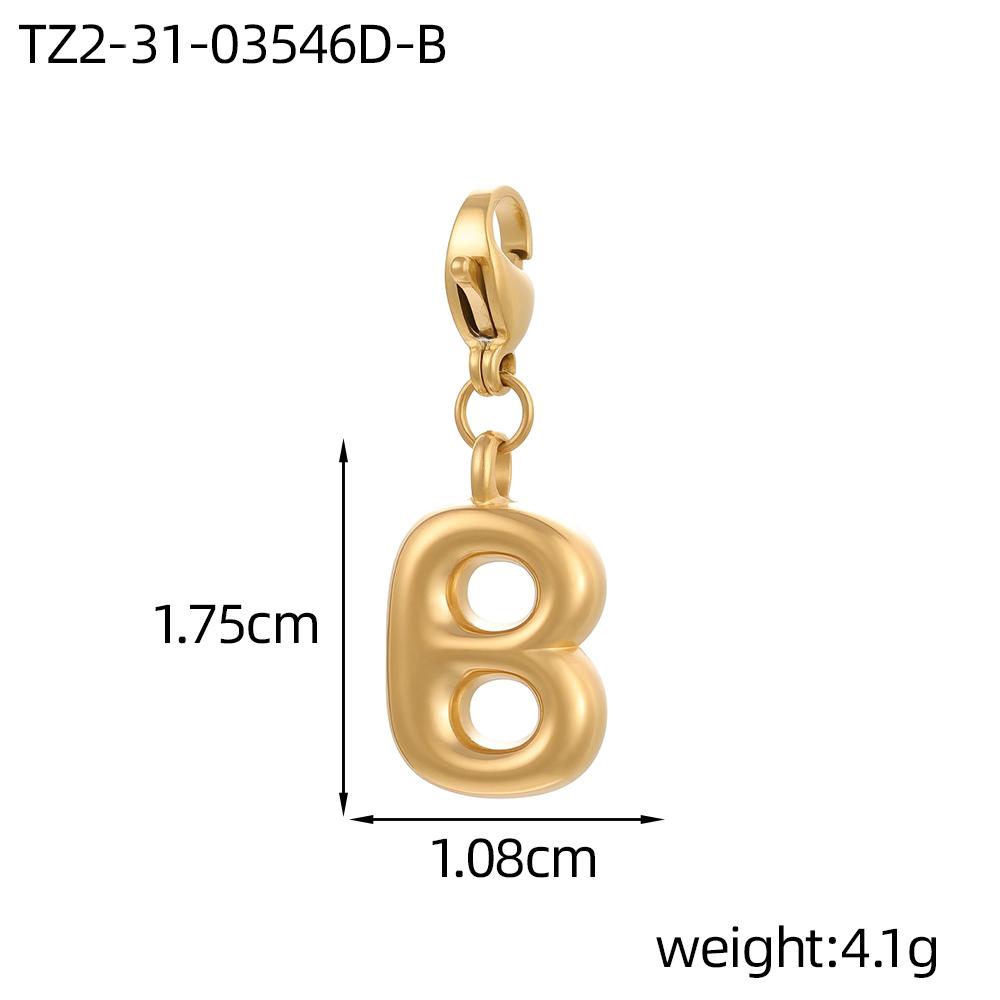 CARLIDANA 3PCS Bubble Letter Jewelry Pendant A-Z Stainless Steel Lobster Clasp Gold Color Bracelet Alphabet Charms Accessories
