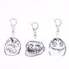 4Pcs Funny Trollface Acrylic Keychain For Bag Haning Accessories Key Ring Pendant Jewelry Friends Gifts