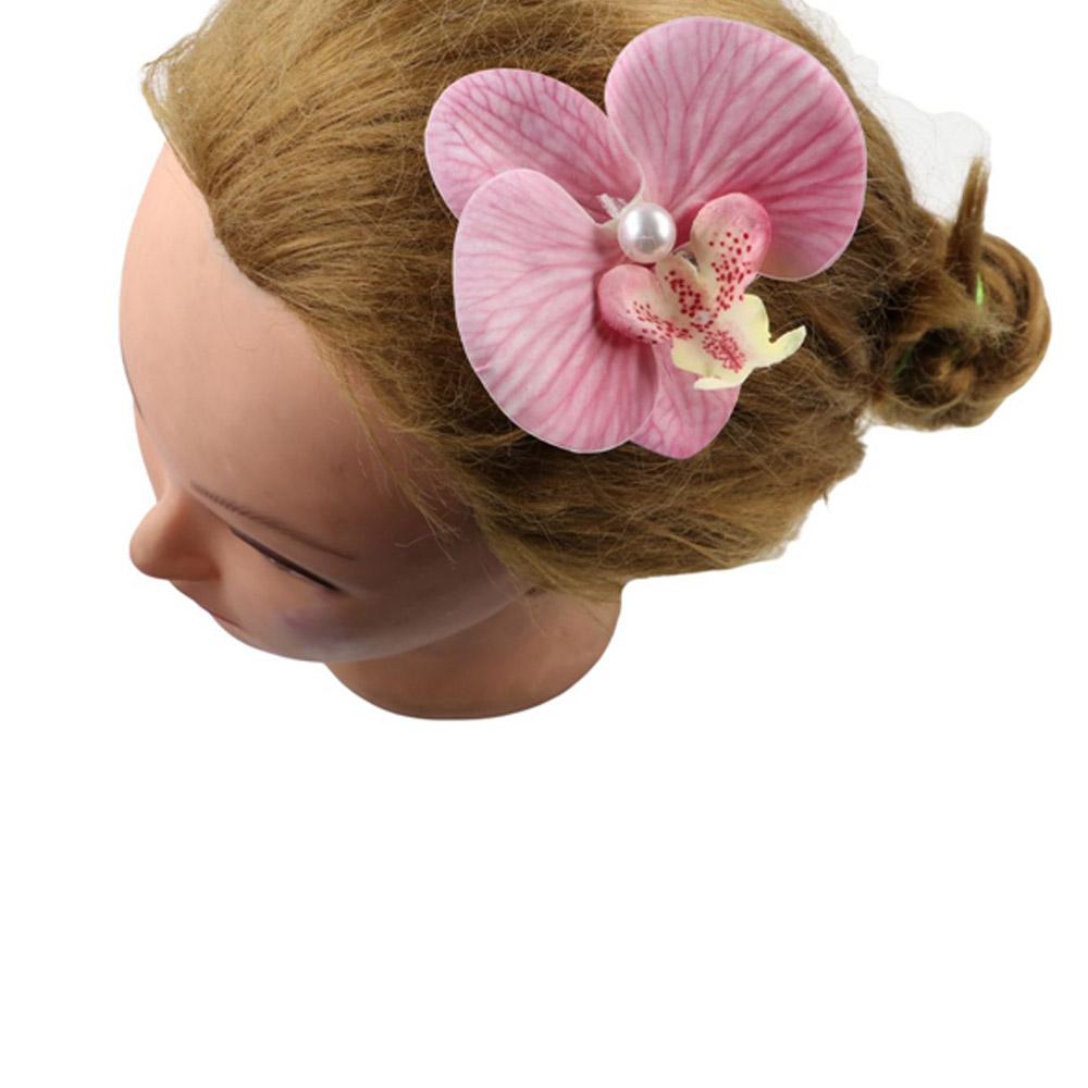Butterfly Orchid Flower Hair Clip Pearl Girl Hair Clip Simple Orchid Flower Hairpin  Girl