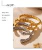 European American INS Style Irregular Hammered Texture Bracelet, 18k Gold-Plated Titanium Steel, Simple Retro Design.