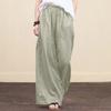 Women Pants Mid Waist Loose Fit Solid Color Wide Leg Lady Trousers for Daily Wear