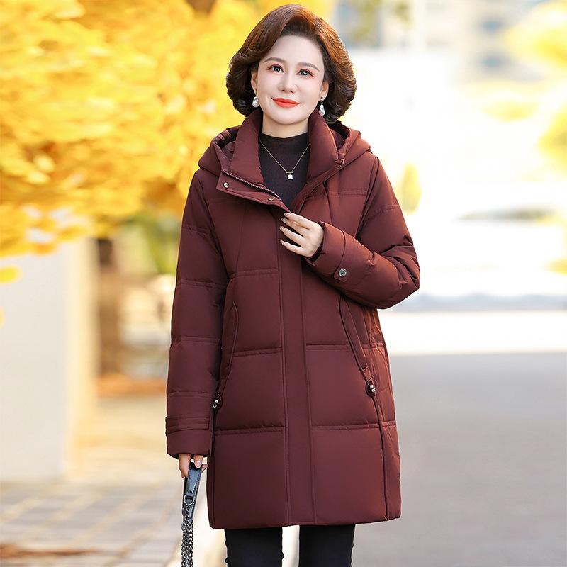 

Новая женская длинная зимняя куртка-пуховик с капюшоном свободного кроя для бабушек среднего и пожилого возраста. 6XL