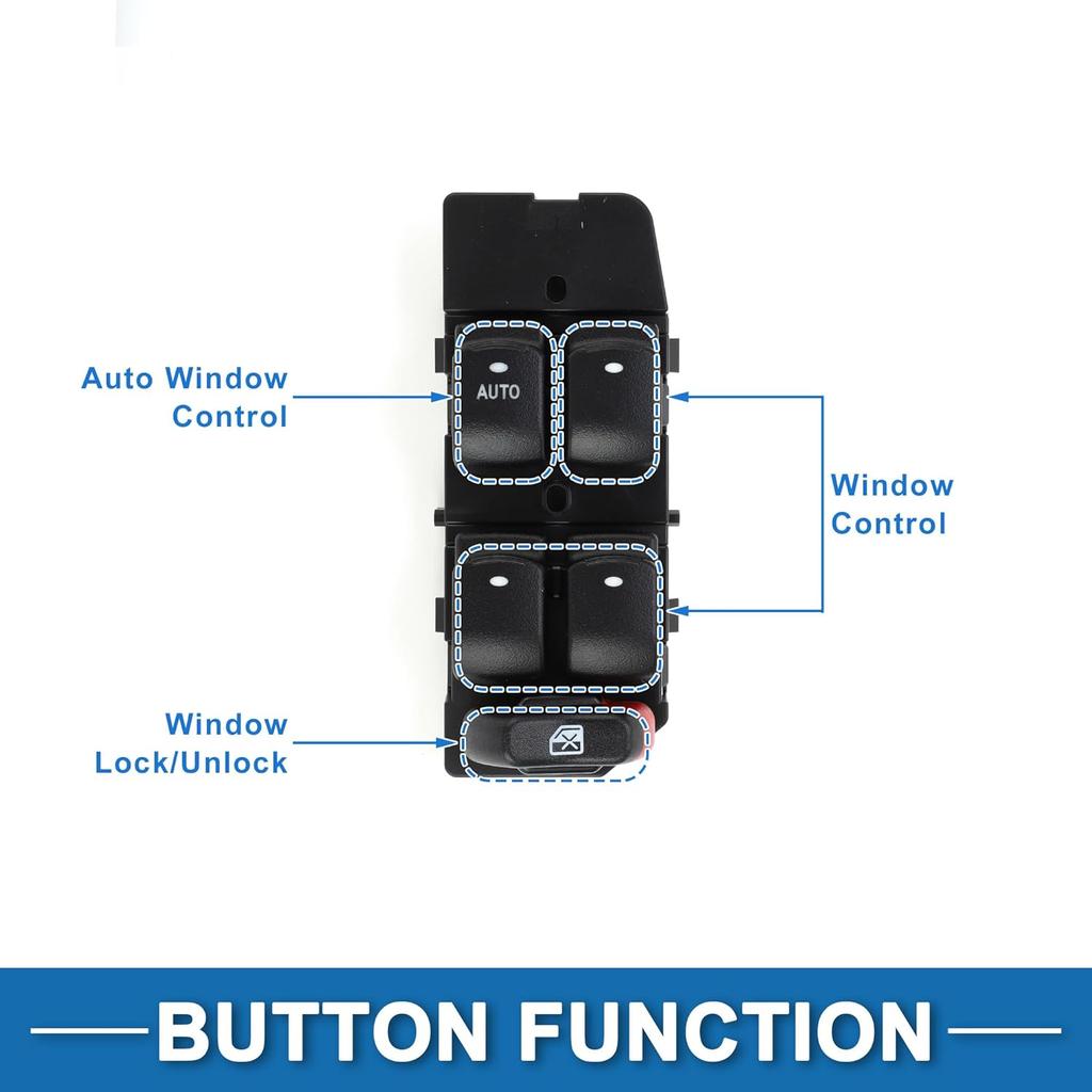 Power Window Switch Window Control Switch for Pontiac G6 2005-2009 Black