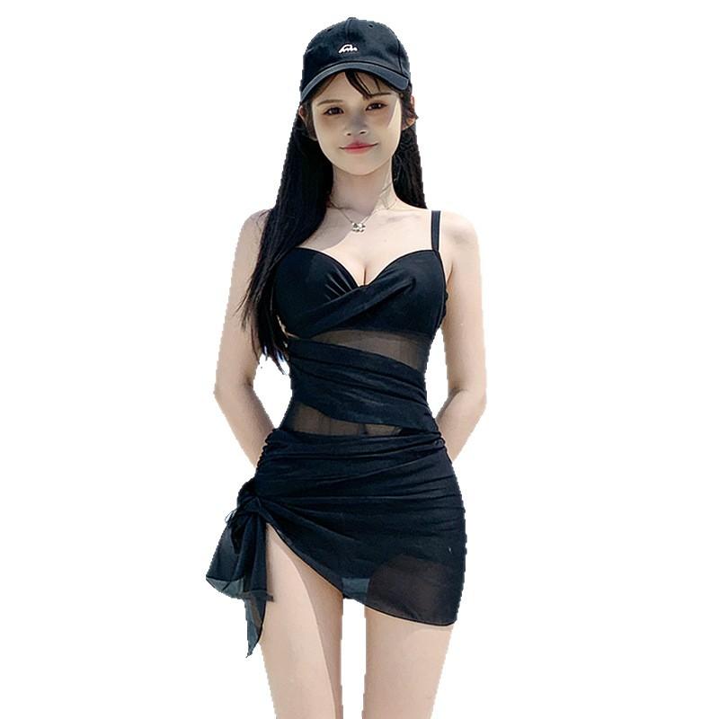 Costume da Bagno Intero da Donna Bikini Sexy a Vita Alta Copri-Pancia Modellante Push-up Costumi da Bagno per Vacanze Termali Trasparenti e Affascinanti