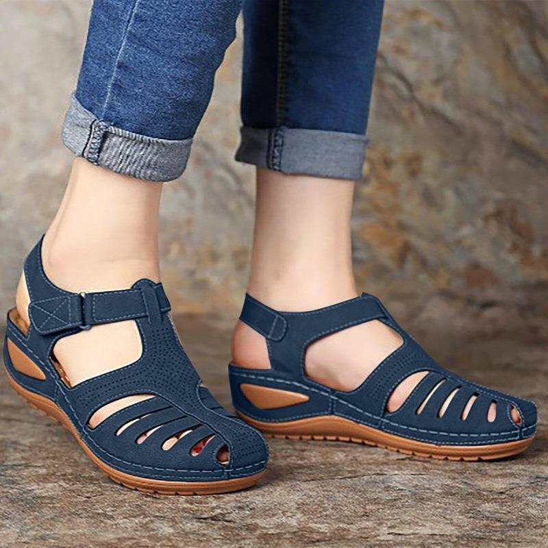 Woman Sandals Summer Vintage Wedge Sandals Casual Cutout Loophole Women Shoes Female Ladies Platform Retro Sandalias Plus Size