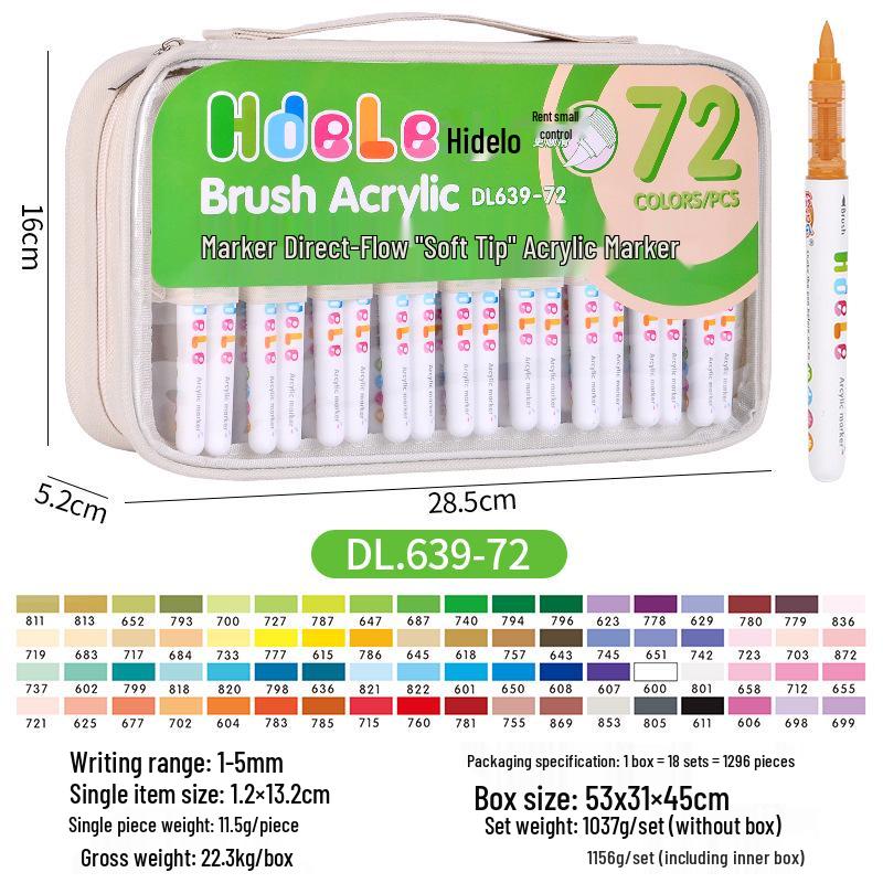 Huideluo Soft-tip Marker Set: Liquid Ink Acrylic Art and Journal Drawing Pens for Students