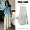 Winter 2025 High-Waisted Ribbed Knit Skirt for Pregnant Women
