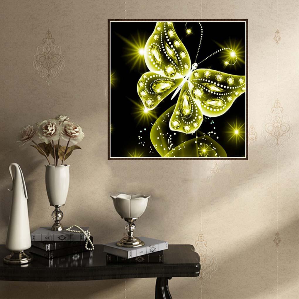 5D DIY Yellow Butterfly Crystal Diamond Painting Animal Full Rhinestone Embroidery Needlework Picture Family Home Stitch