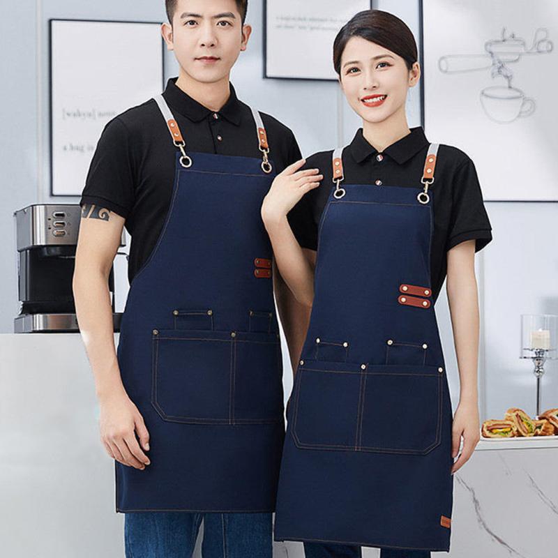 Professional Kitchen Apron Waterproof/Stain Resistant Multifunctional High Quality Canvas Catering Waiter Apron
