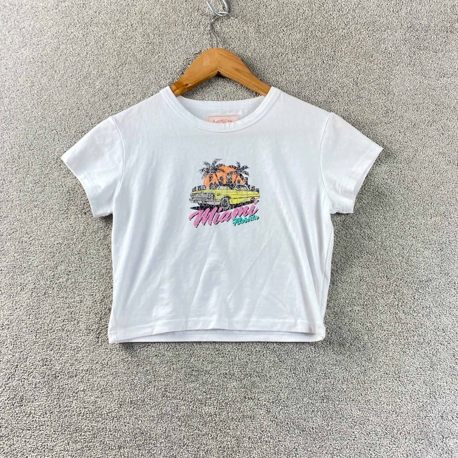 

American Needle T Shirt Womens Size 12 y2k USA Graphic Tee Miami S