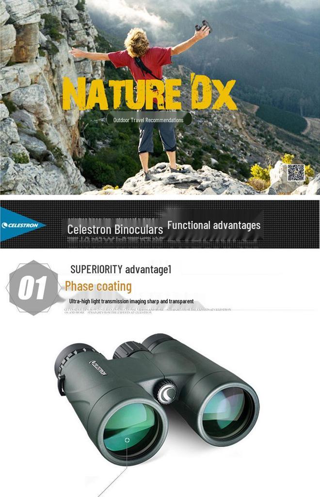 Celestron Nature DX HD Waterproof Nitrogen-Filled Low Light High Magnification Phase Coated Binoculars