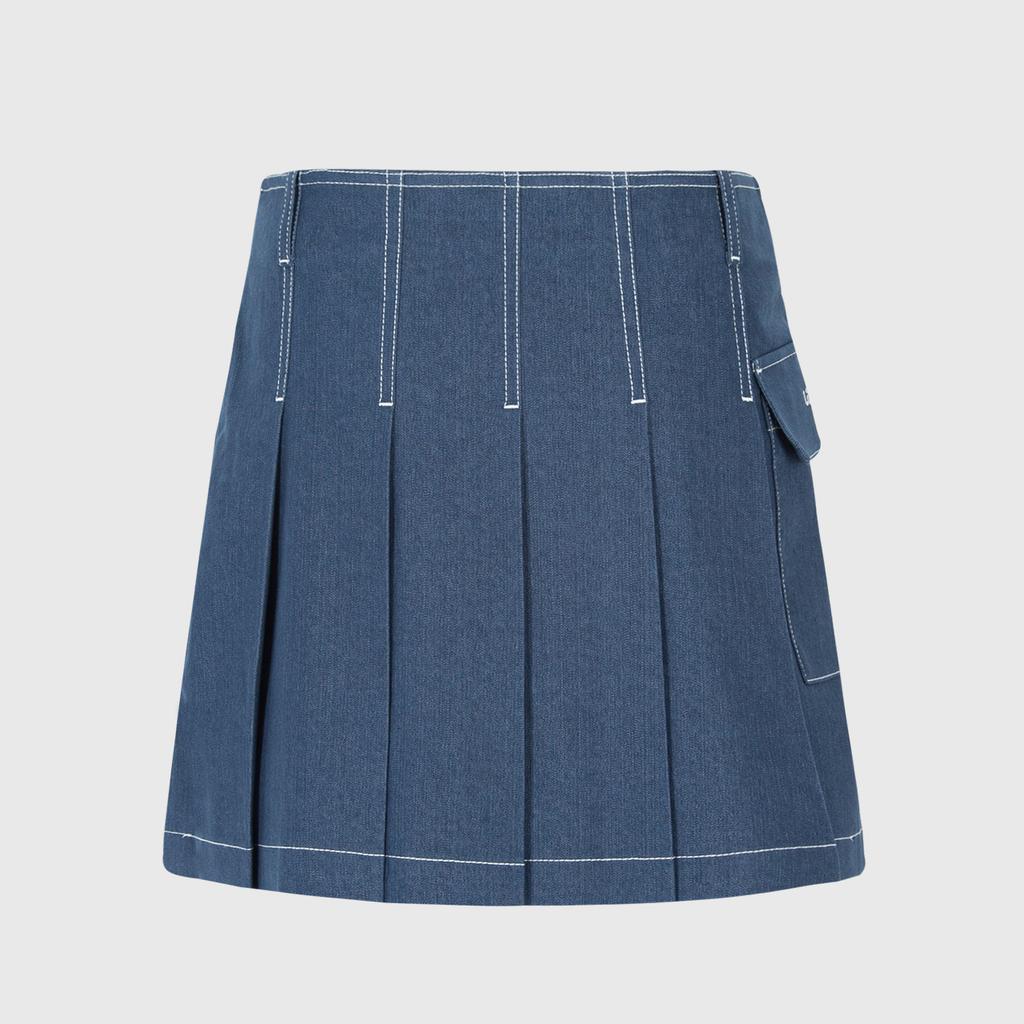 Rick Stitch Line Pocket Skirt (Blue)_L4A1-Sk09C