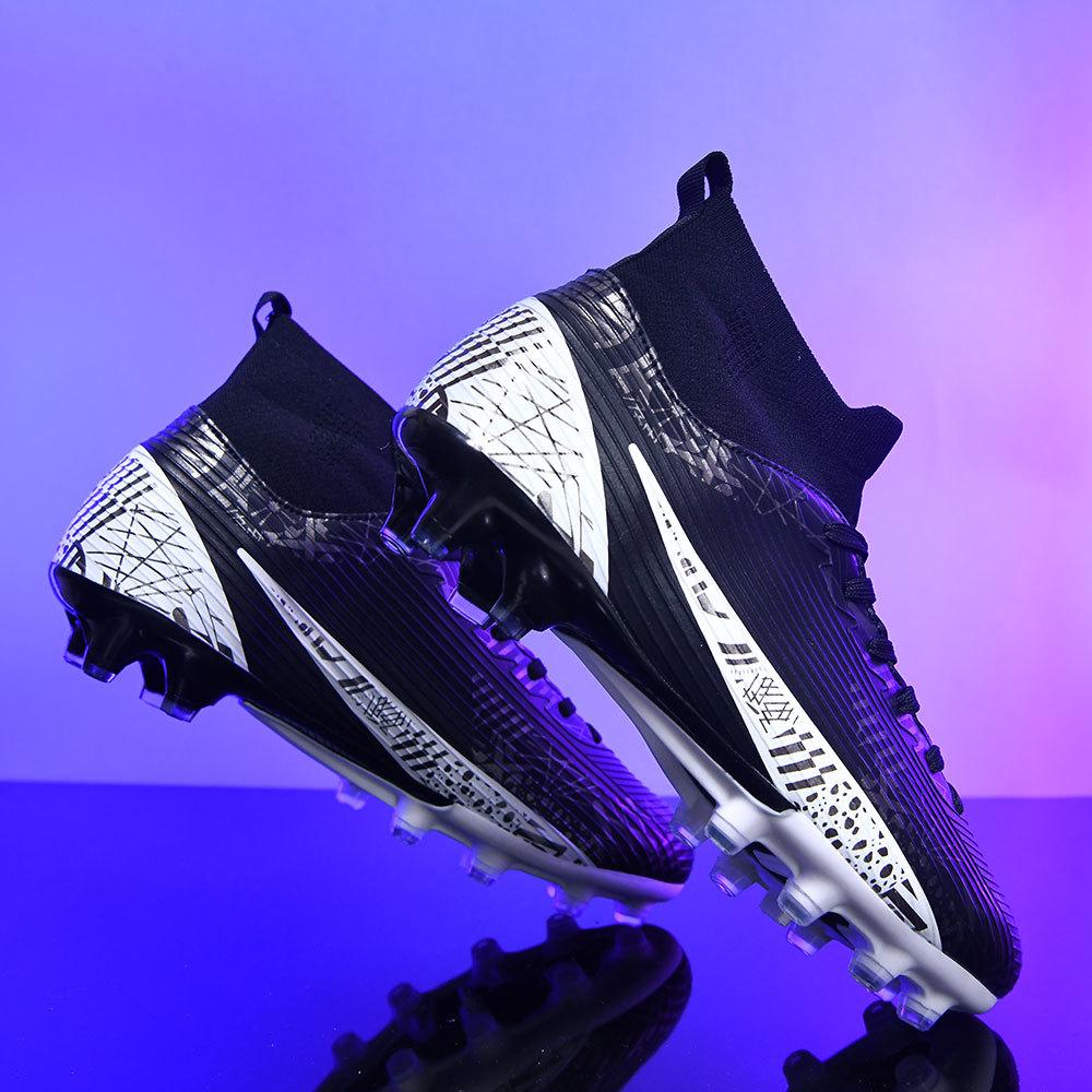 2024 Football Boots Long Spikes High Ankle Soccer Shoes FG Outdoor Grass Cleats Soccer Boots Training Sport Football Shoes