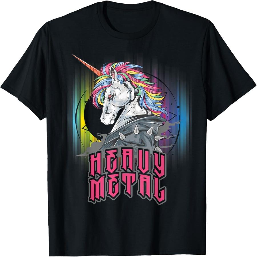 Funny Heavy Metal Unicorn Design For Men Woman Kids T-Shirt S
