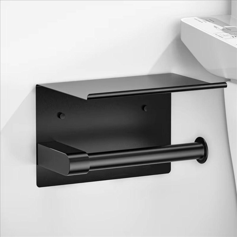 With Storage Rack Toilet Roll Holder Stainless Steel Bathroom Tissue Dispenser  Bedroom