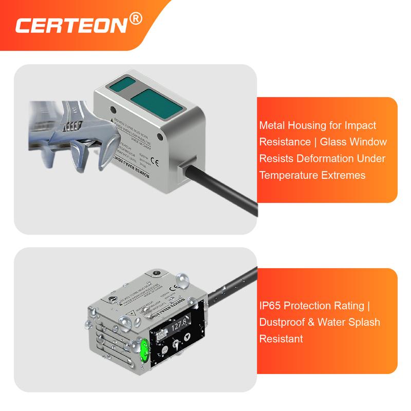 LR400 Laser Displacement Sensor 485 + NPN/PNP ‑ 0.1mm Accuracy Non‑Contact Laser Distance Sensor 40‑1000mm Range for Industry