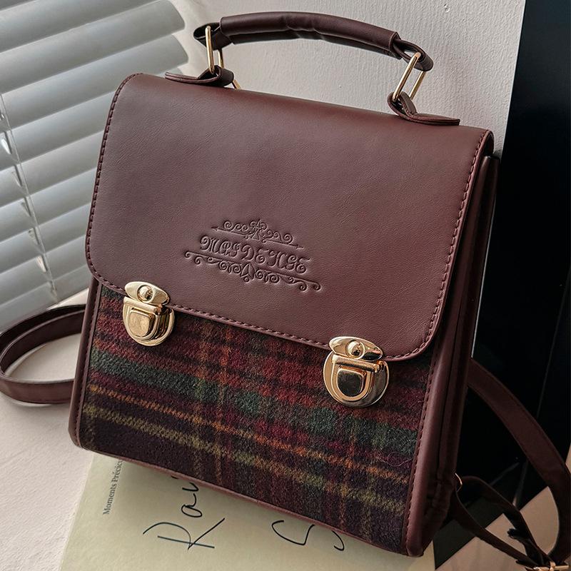 

Niche рюкзак сумка женская 2024 новая ретро сумка в стиле колледжа студенческая сумка для отдыха на работу красный