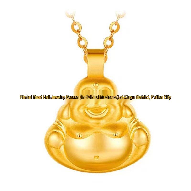 Shuibei 999 Pure Gold Ginkgo Leaf Buddha Necklace - Bestseller Jewelry Piece