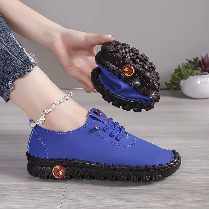 Zapatillas de Moda para Mujer Primavera Verano Nuevas Zapatillas Romanas de Suela Blanda Transpirables para Mujer Costuras Retro Suela de Magdalenas Tallas Grandes Zapatos para Mujer
