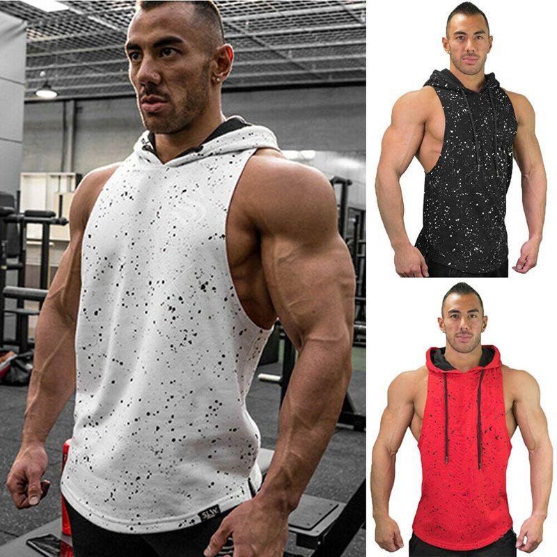Gym Clothing Men Bodybuilding Stringer Hoodie Tank Top Muscle Shirt New Tee