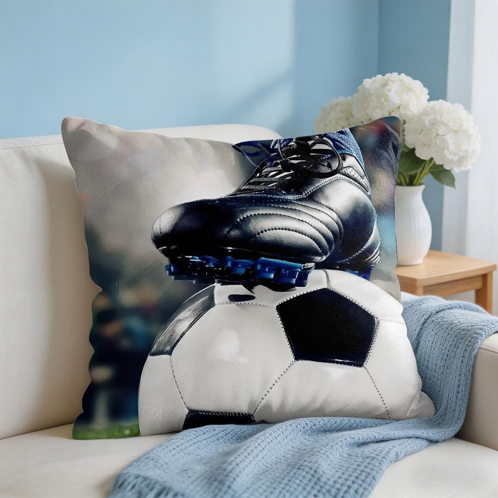 Cartoon Football Print Cushion Cover Square Pillow Bedroom Sofa Leisure Comfort Living Room Home Decoration X