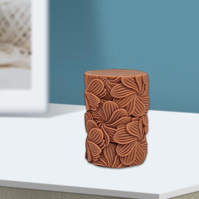 Geprägtes Blatt Zylinder Silikon Kerzenformen für Epoxidharz Handgemachte Kerze Seife Fondantformen Schokolade Silikonformen