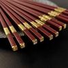 5/10 Pairs 24.9cm Red Reusable Chopsticks Sushi Sticks Non-Slip Chopstick Korean Japanese Food Chinese Chopsticks Set