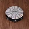 8/10 In Wooden Tambourine Handbell Hand Drum W/ Double Row Jingles Laser/Rainbow Drum Head Musical Percussion Instrument