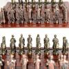 Metal Solid Color Chess Theme Character Chess Red Chessboard With Artificial Leather Chessboard Table Game Toys 32 Pieces