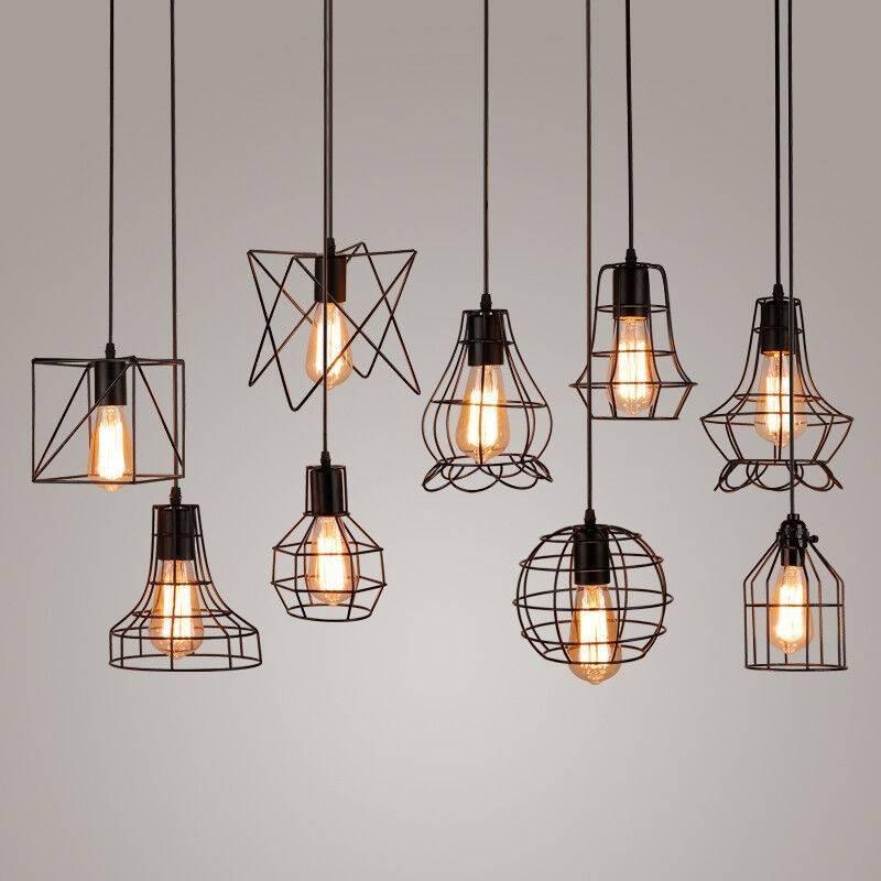 Chandelier Simple Fashion Retro Indoor Industrial Wind Bar Small Iron Lamps Cage