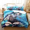 Kawaii Anime Genshin Impact Eula Lawrence Bedding Set Print With Pillowcase Bed Duvet Cover Single Double Queen Super King Size