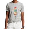 Polo T-shirt Męski z Nadrukiem Logo Litery Niedźwiedzia Polo Slim Fit Krótki Rękaw Szary 710833459027