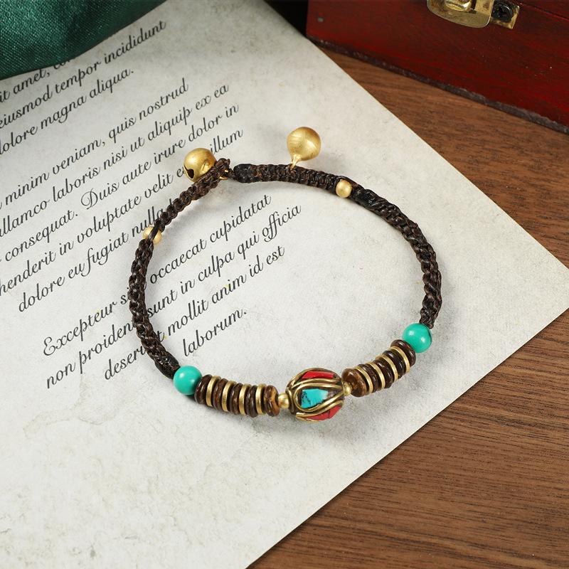 Original design Nepal Tibetan braided bracelet retro personalized bell hand rope Xizang bracelet women