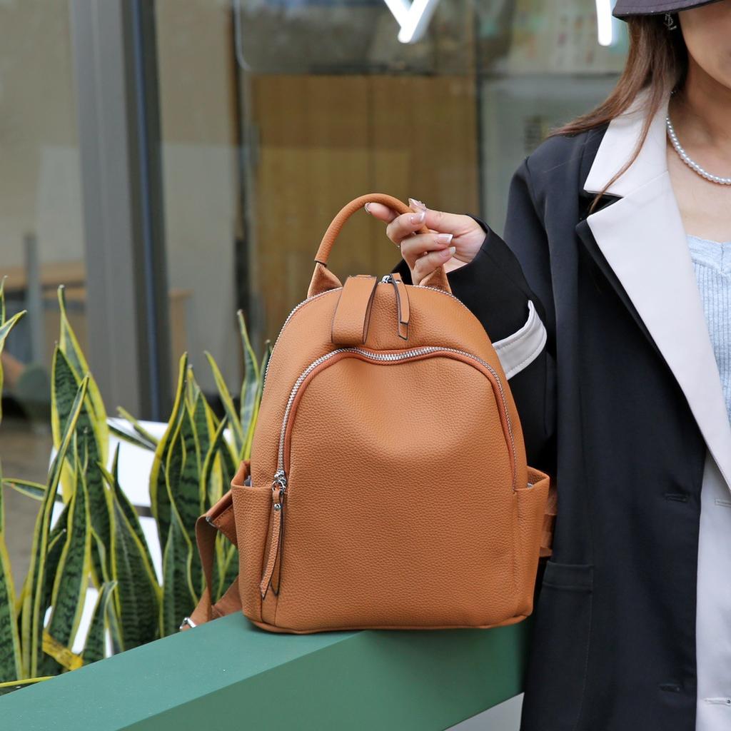 2024 Luxury Brand Women Backpack Women's Fashion Backpack Solid Color Large Capacity Cowhide Women's Backpack