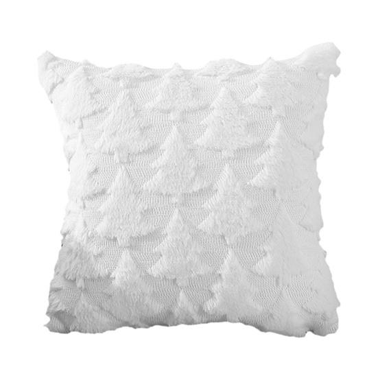 2Pcs Throw Pillow Cover Easy To Clean Christmas Plush Pillow Case Xmas Tree Pattern Pillowcase for Room Festive Decor