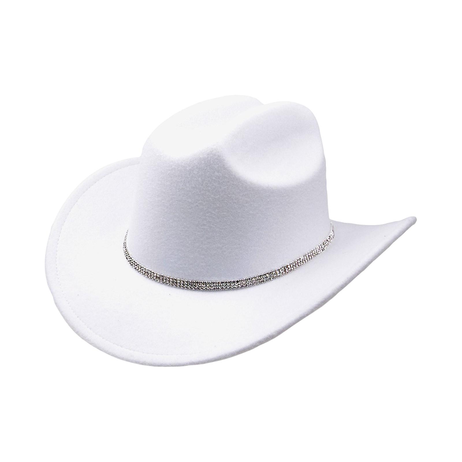 

КОРИЧНЕВАЯ Ковбойская шляпа невесты, Шляпа для западной вечеринки, Джазовая шляпа для девичника для музыкального фестиваля и костюмированной вечеринки One Size белый
