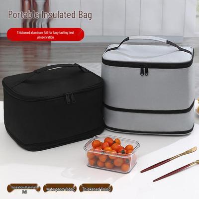 Große Kapazität Doppellagige Isolierte Bento-Lunchtasche für Camping im Freien und Picknick