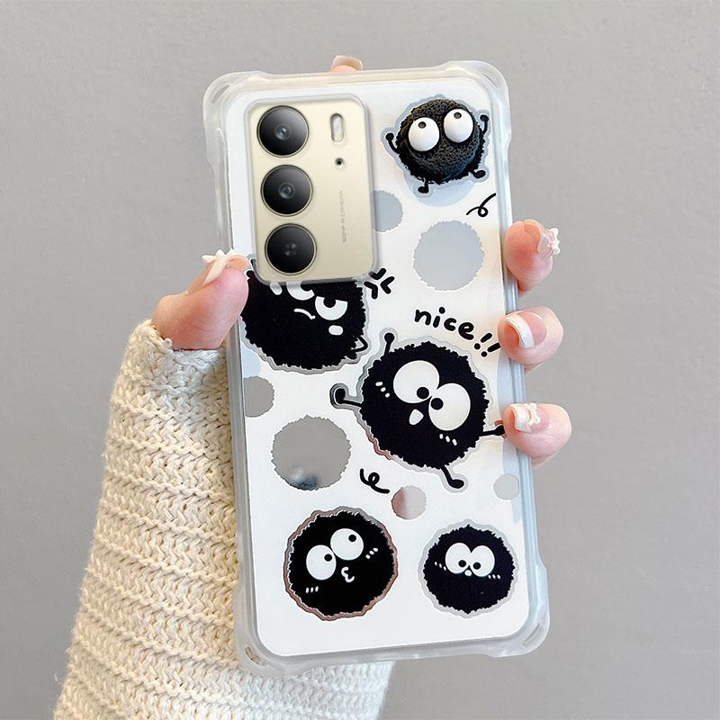 KEYSION Handyhülle mit Umhängeband für Realme C75 C75x Niedliche Cartoon-Lanyard-Spiegel-Stoßfeste Hülle für OPPO Realme C71