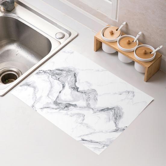 Yousheng Marble Dish Drying Mat Quick Drying Diatomaceous Earth Water Absorbent Pad Dish Kitchen Countertop Bowl Bottle Cup Holder Diatomite Mat