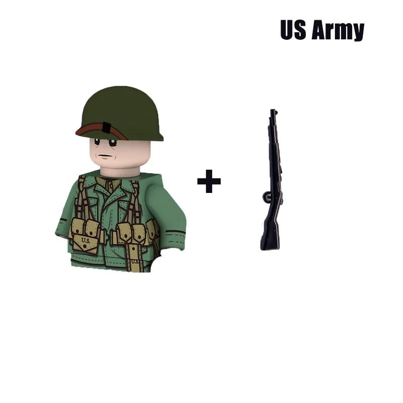 Kids Toys WW2 Military Army Sets Building Blocks Soviet US China Soldiers Mini Action Figures Medal Toys For Kids Birthday Gifts