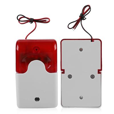 J-ouuo Wired Strobe Siren Sound Alarm Strobe Red Light Sound Siren Home Security Alarm System
