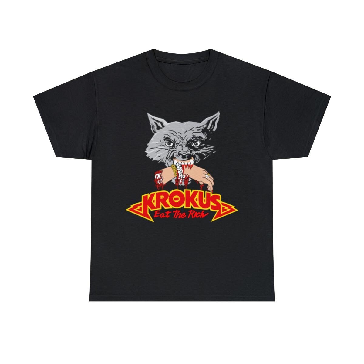 KROKUS eat the rich Heavy Metal Unisex Heavy Cotton Tee M