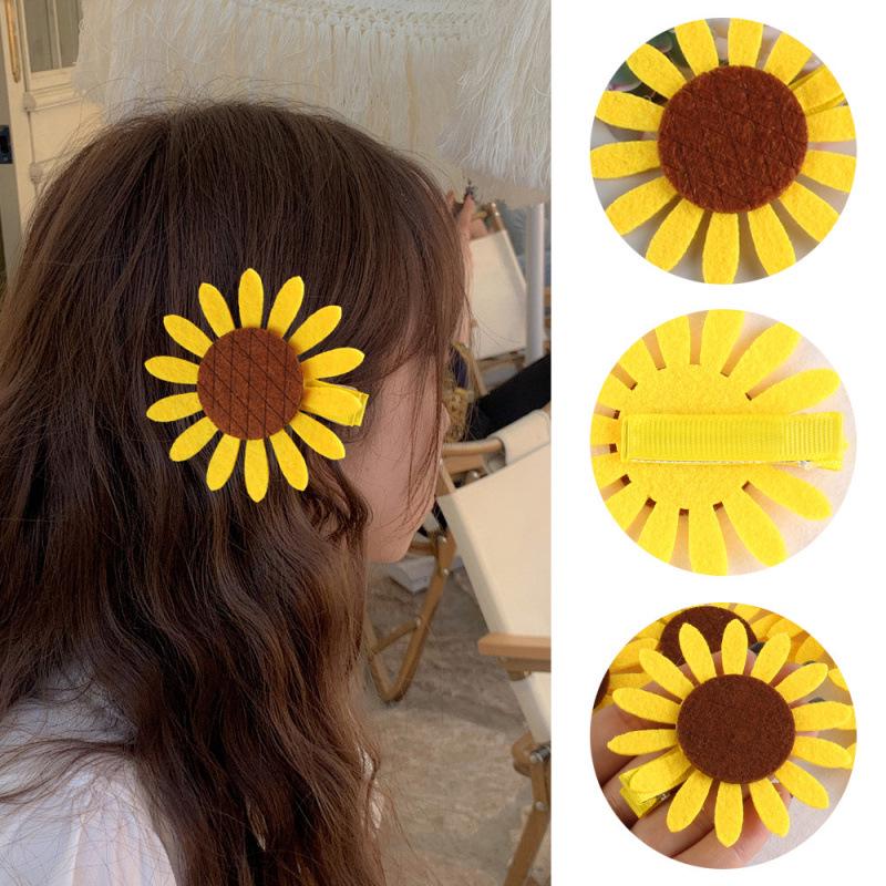 3D Sunflower Hair Clip - Cute Flower Women's & Kids' Duckbill Hairpin